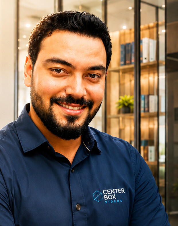 Asafe, fundador da Center Box Vidros e Esquadrias